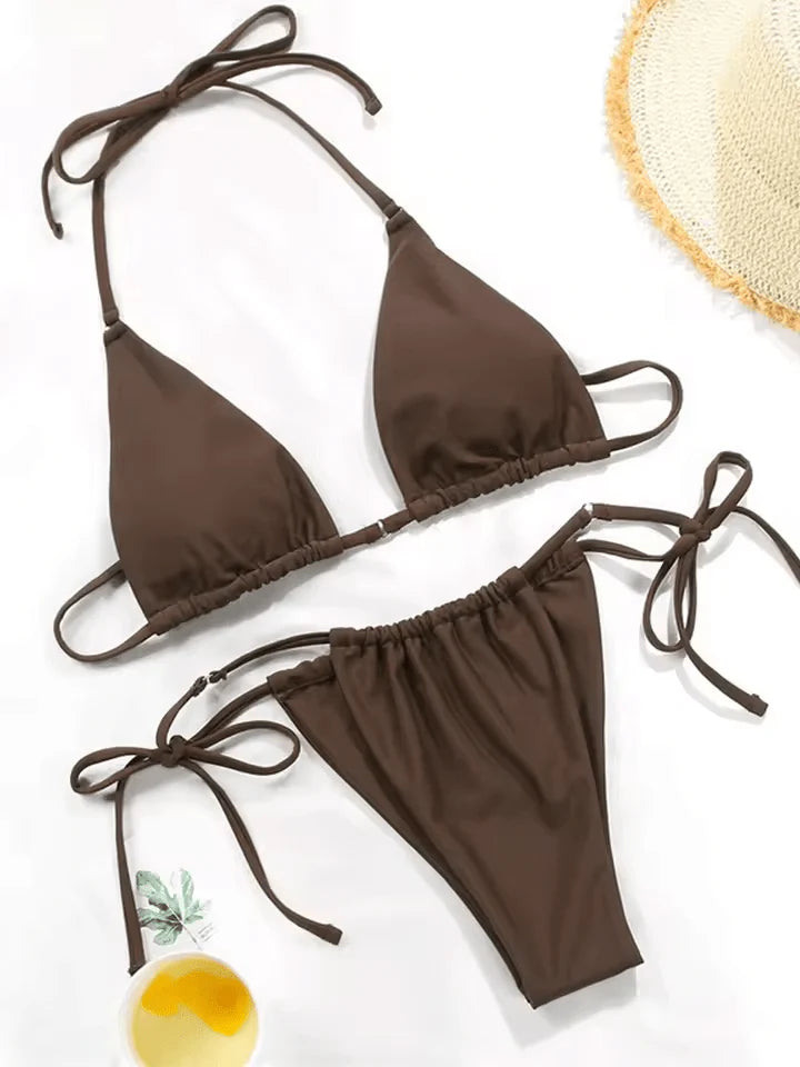 Calliope Bikini - Brown - Eco-Friendly Swimwear