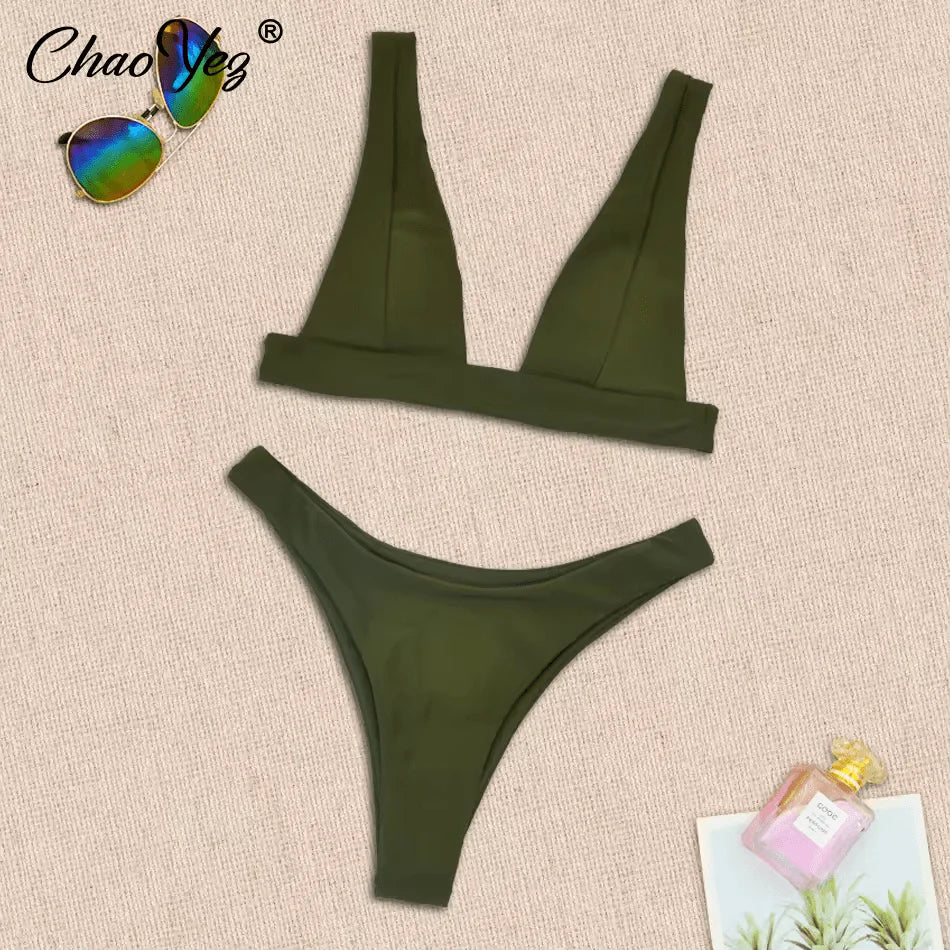 Penelope Bikini - Khaki - Eco-Friendly Swimwear