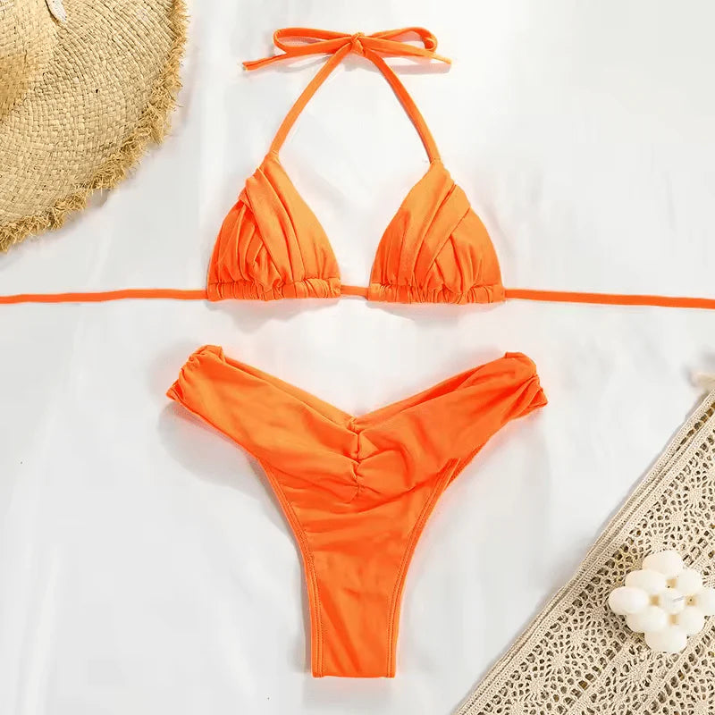 Scarlett Bikini - Orange - Eco-Friendly Swimwear