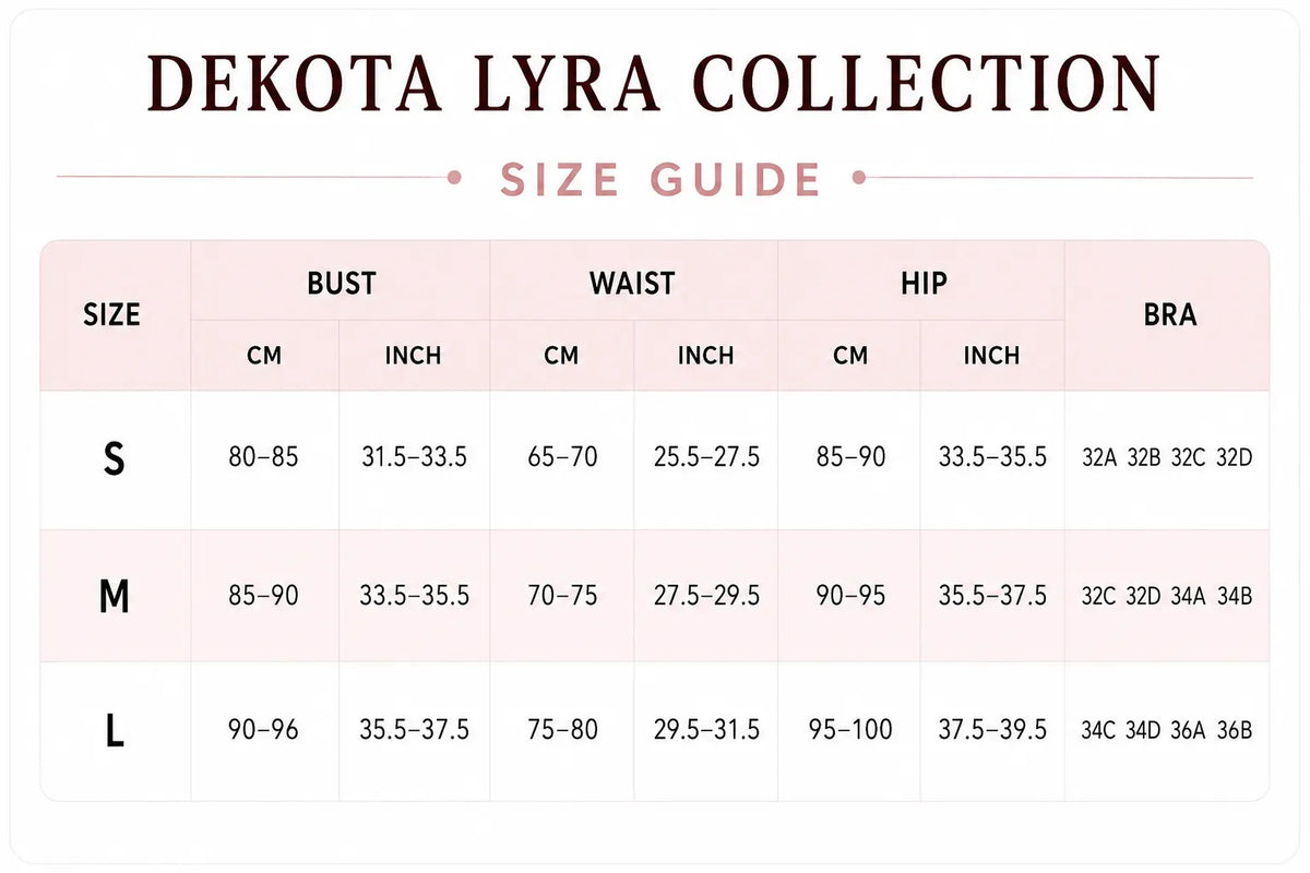 Lyra Bikini - Purple Size Guide
