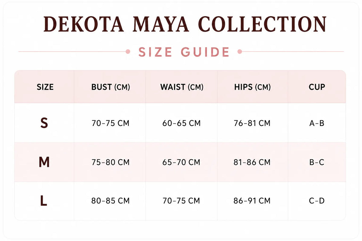 Maya Bikini - Peach Size Guide