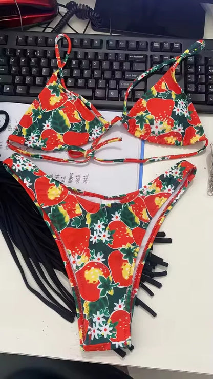 Maya Bikini - Strawberry - Eco-Friendly Swimwear