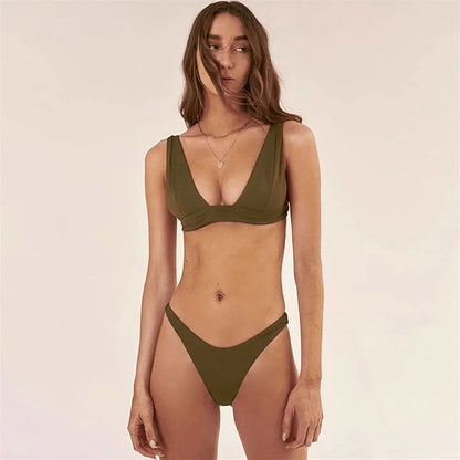 Penelope Bikini - Khaki - Eco-Friendly Swimwear